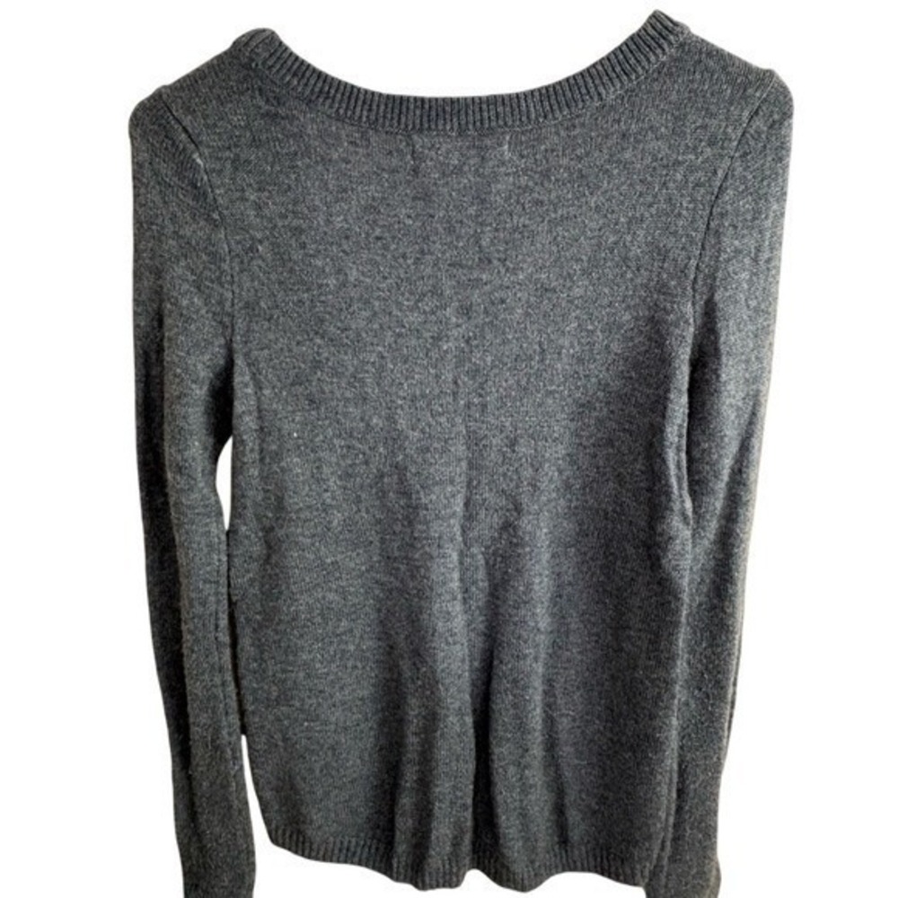 Abercrombie & Fitch Womens XS Heathered Blue Scoop Neck Knit Sweater Pullover - Picture 2 of 4
